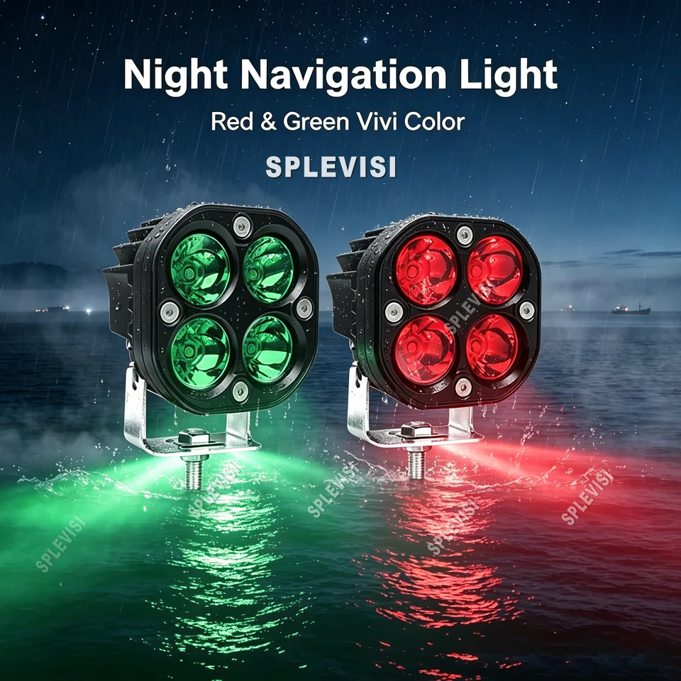 12V 40W Red & Green Marine Navigation Light Pontoon Boat Docking Led Light for Courtesy Cabin Spreader Light IP67 Waterproof