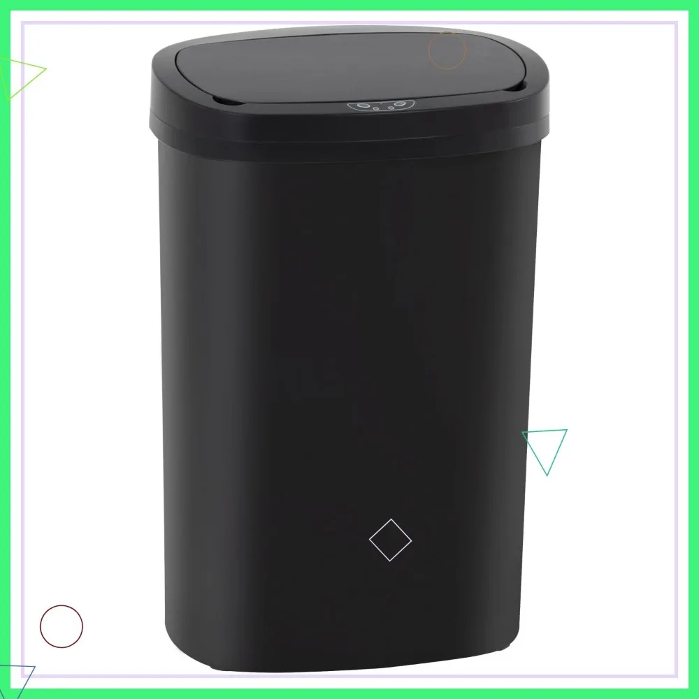 

13 Gallon Automatic Touchless Trash Can with Lid, Odor Control, Modern Oval Design for Kitchen Bathroom Office Home