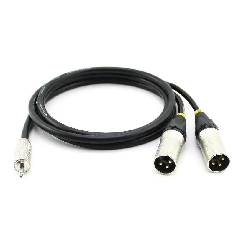 CANARE 3 Pole 3.5mm F-12 to NEUTRIK Dual XLR Male Plug Speaker Cable Computer Phone Live Broadcast Mixer 1-in-2 Mic Audio Cable