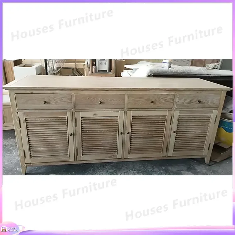 Natural Reclaimed Wood Shoe Cabinet Shutter Door Storage Organizer Entryway Bench Furniture Home Decor Rack Closet Shelf view 3