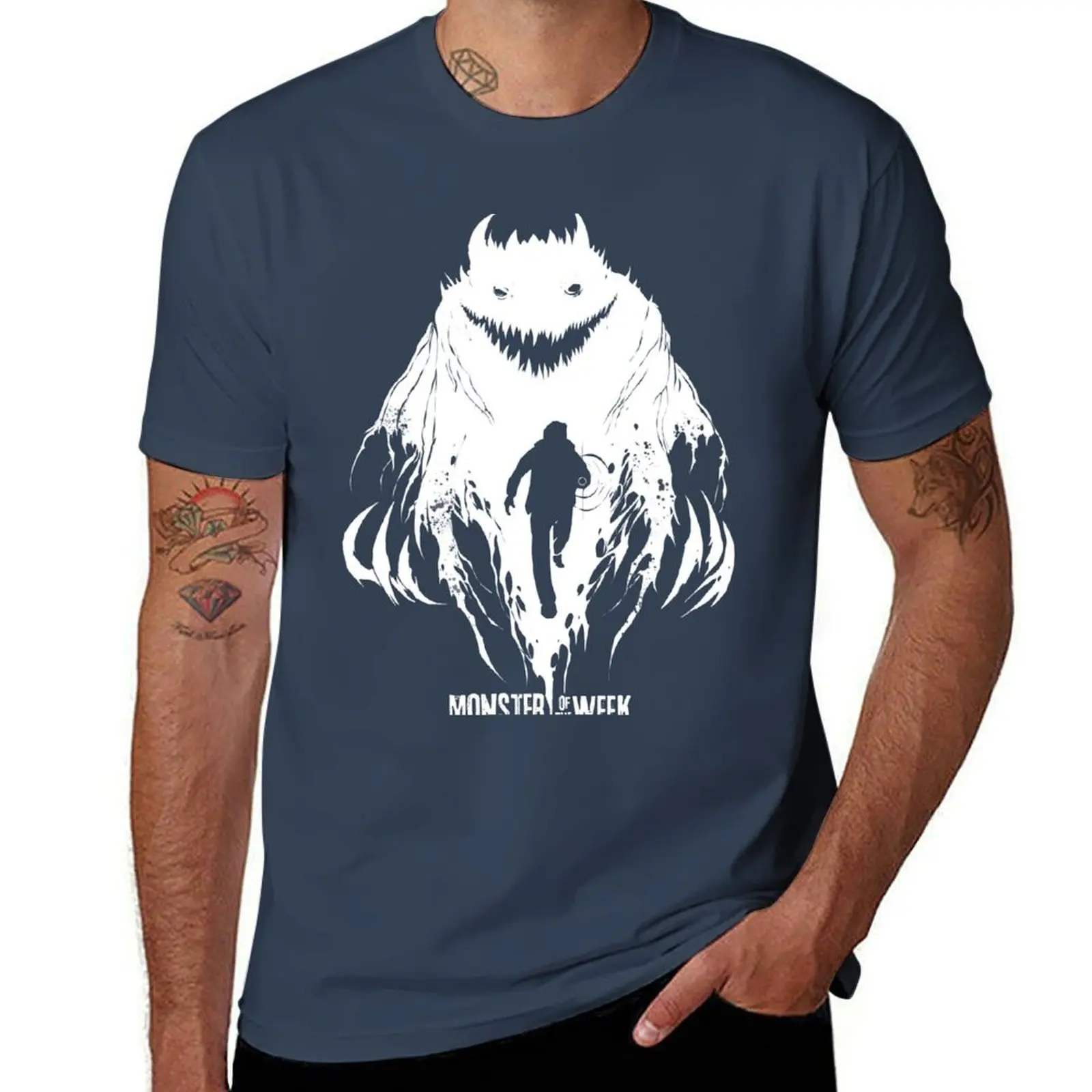 Monster of the Week-Behind you! (light, text) T-Shirt printed t shirts for man t shirts for man cotton funny T-Shirt