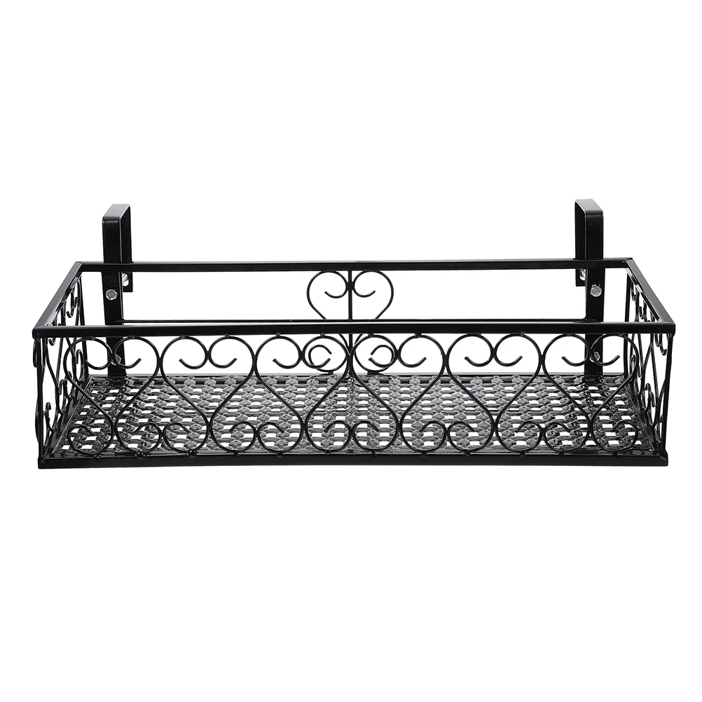 

Decorative Fences Balcony Flower Stand Pot Wall Hanger Storage Rack over The Rail Plant Shelf Flowerpot Holder