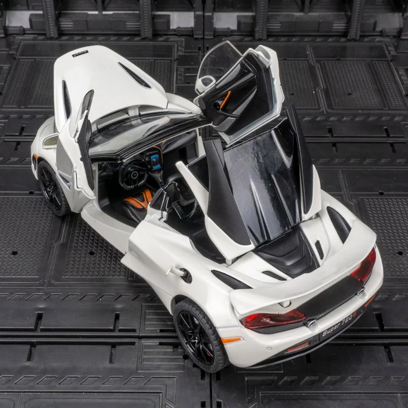 

1:24 имитация McLaren 720S, модель автомобиля из сплава, коллекция орнаментов, двери автомобиля, можно открыть, богатые детали, тонкая работа
