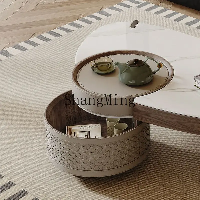 

FG personalized fashion coffee table new microcrystalline stone living room household durable with storage