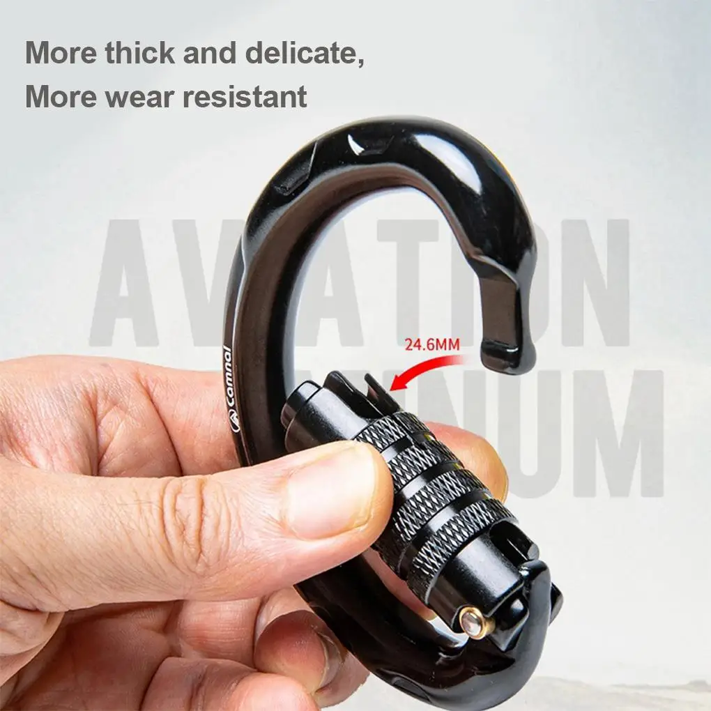 Outdoor Rock Climbing Carabiner Caving High-altitude Semi-circular Main Lock Buckle Three-stage Automatic Lock Connection Buckle