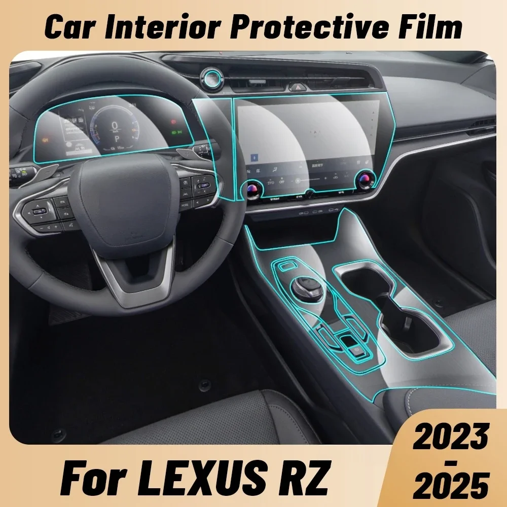 For LEXUS RZ 2023 2024 2025 Anti-scratch Car Interior Transparent TPU Film Center Console Dashboard Navigation Protector Sticker