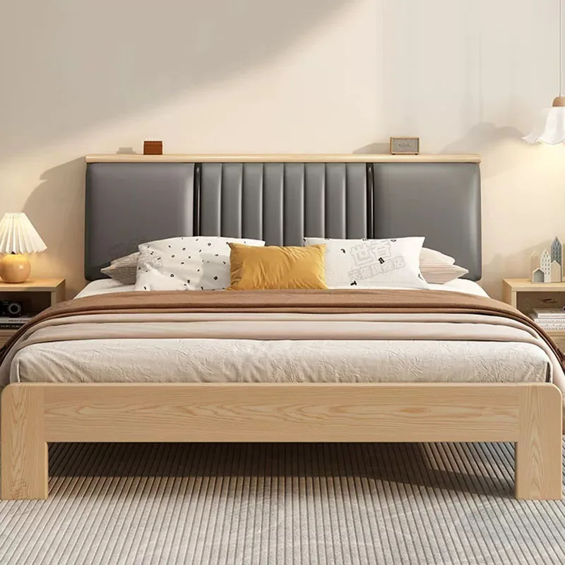 Loft Frame Bed Queen Wooden Design Beauty Japanese Girls Space Saving Bed Sleeping Safe Letto Matrimoniale Trendy Furniture