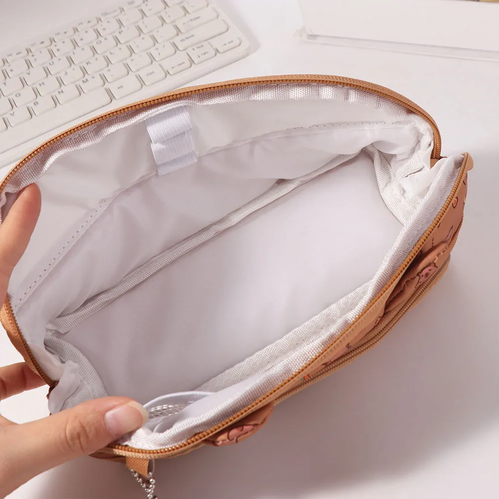 Kawaii Animal Capybara Etui Grote Capaciteit Leuke Hanger Briefpapier Potlood Tas Desktop Opslag Rits