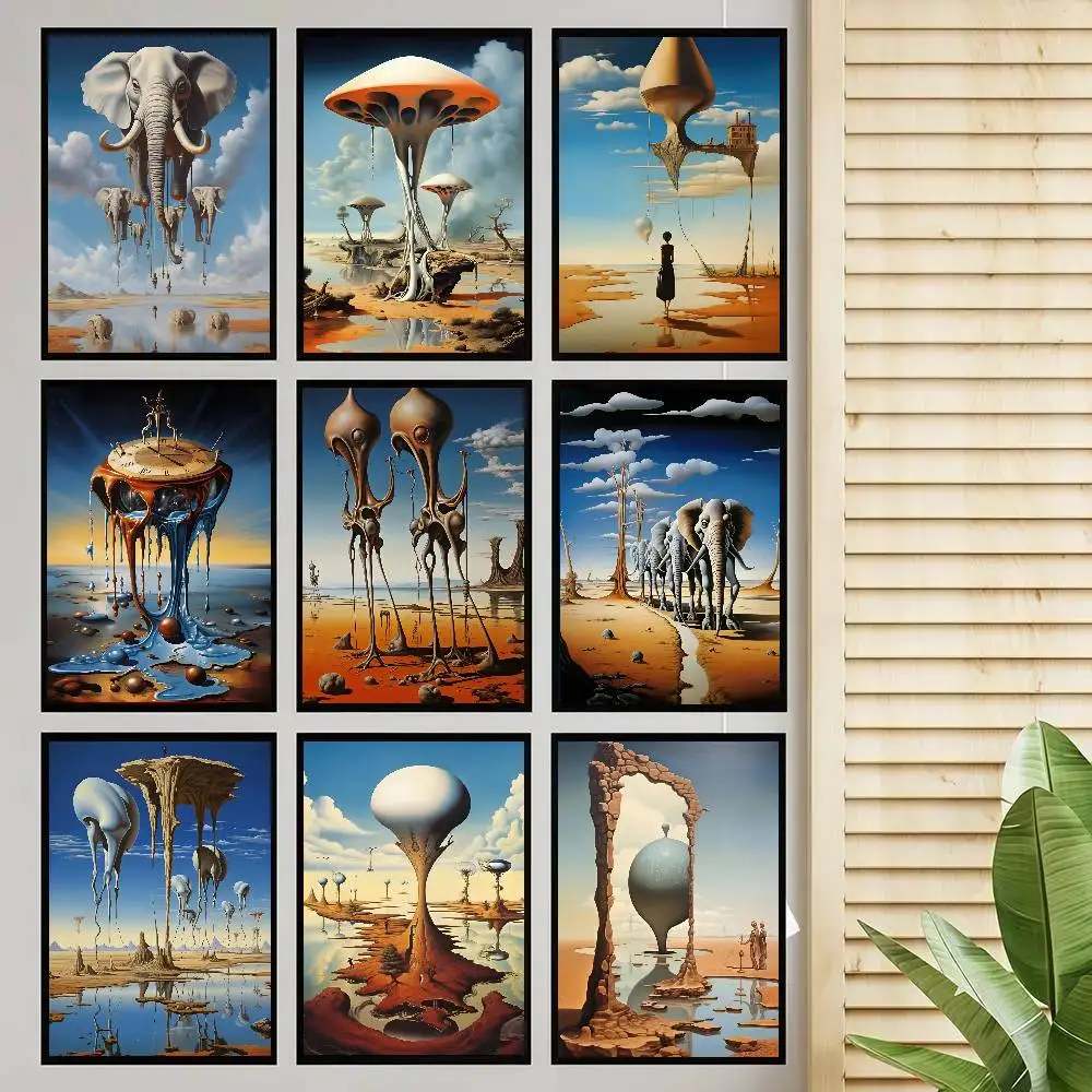 Surrealism Salvador Dali Poster Self-adhesive Art Room Entrance Restaurant Wall Decor Art Painting