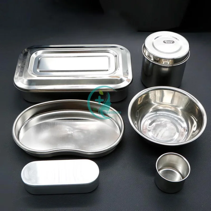 Stainless Steel Disinfection Box Square Plate Medicine Tank Medicine Measuring Cup Aluminum Box Curved Waist Plate