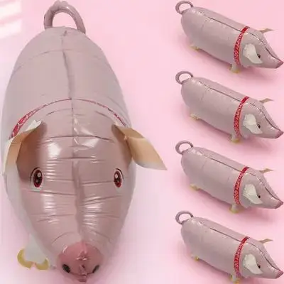 

Набор из 5 надувных шаров в форме очаровательных поросят: легко надуваемые, без утечек, идеально подходят для вечеринок, игр и декораций