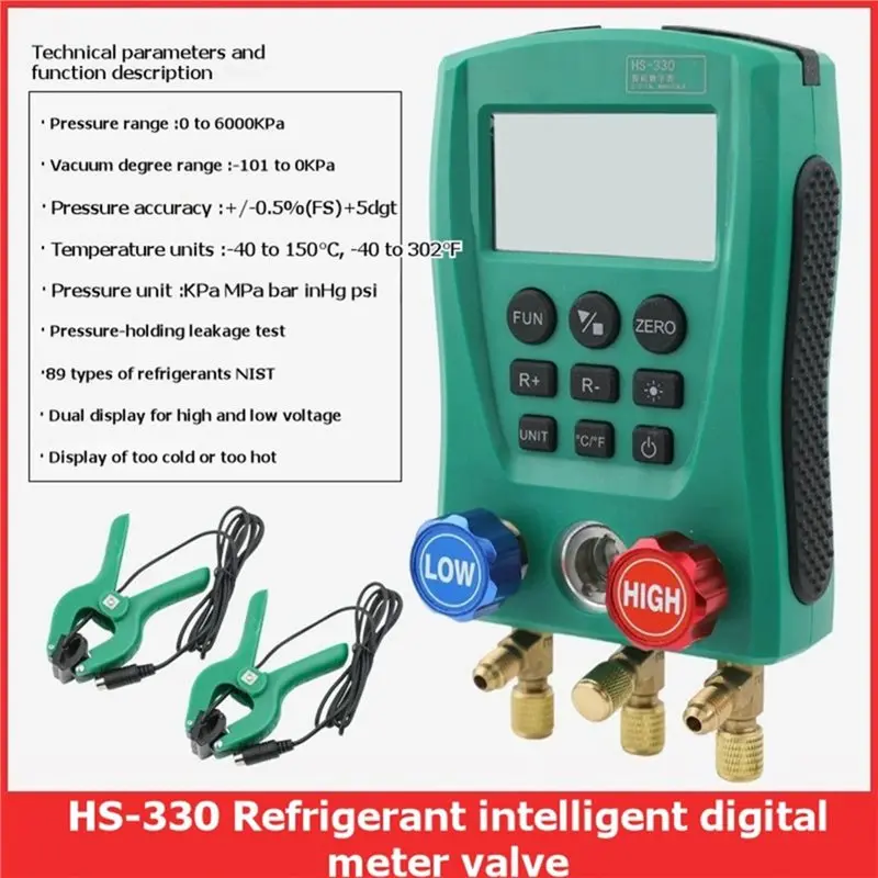 ABUG-Digital Refrigerant& Fluoride Pressure Gauge HS-330 Intelligent Digital Electronic Display Gauge
