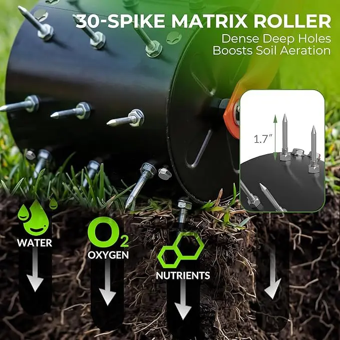 Gardening Tools Roller Lawn Punch Removable Lawn Cutting Tools