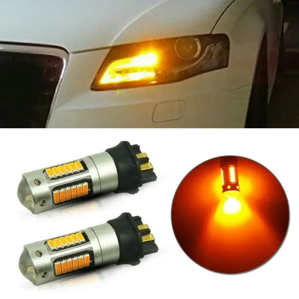 

2pcs Canbus Amber PW24W PWY24W Amber LED Light Bulb For Mercedes For BMW Turn Signal / Daylight 12V DC