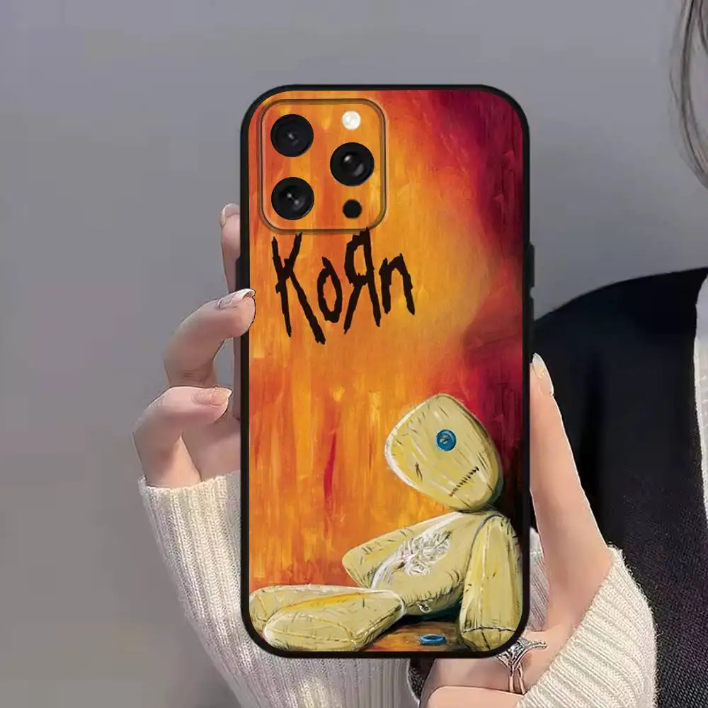 R-Rock K-KornS B-Band COOL Funda de teléfono para iPhone 11,15,16,14,13,17,12,Pro,SE4,Plus,E,Max,Air,Mini cubierta negra