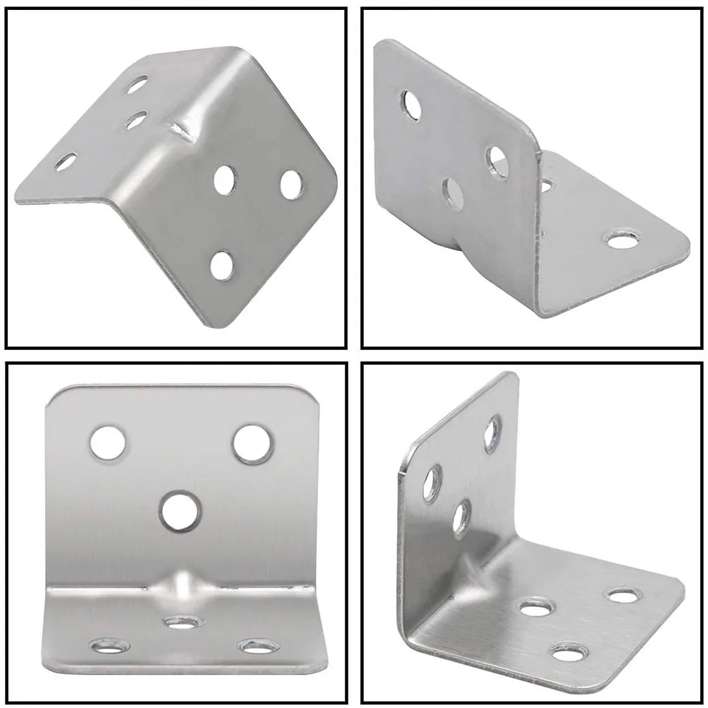12 قطعة من موصل الرف بطبقة من الفولاذ المقاوم للصدأ دعامات زاوية زاوية شديدة التحمل لثبات أثاث كرسي الخزانة #5