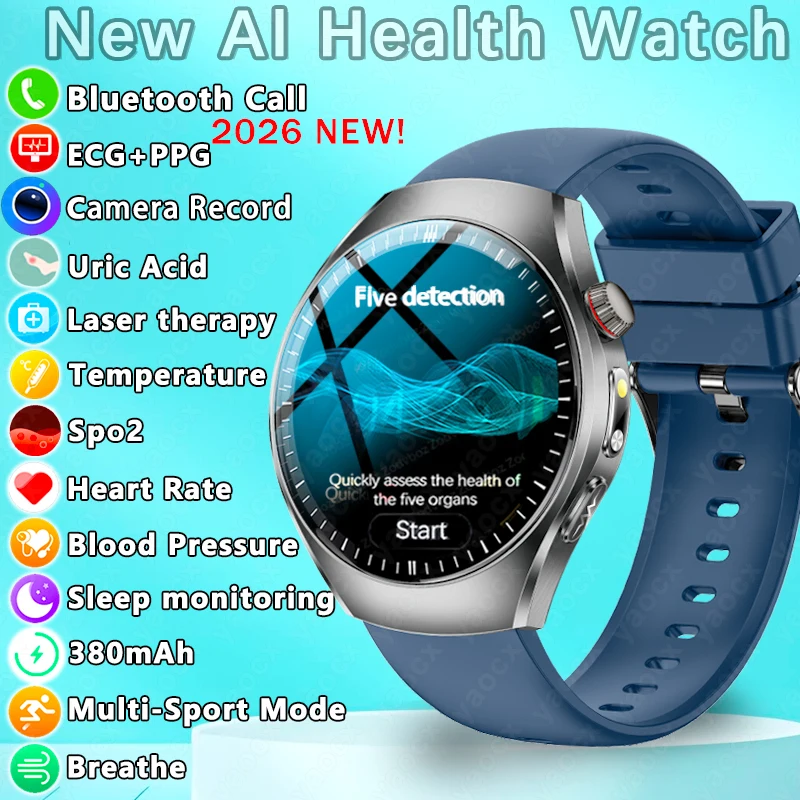 

2026 New ECG Smart Watch Micro Physical Examination Men 1.47 " Screen Sports Heart Rate Blood Pressure SOS BT call Health Watch