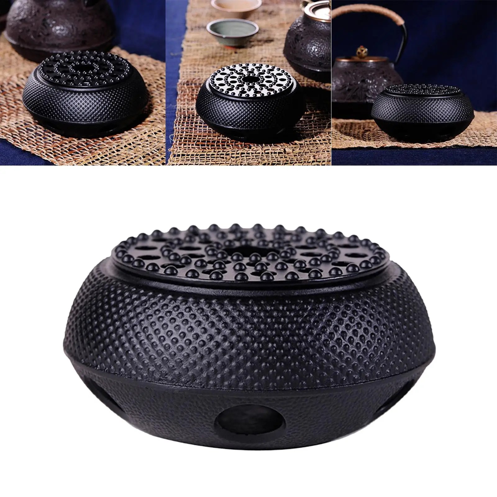 Small Dot Cast Iron Teapot Warmer Candle Insulation Stove Alcohol Heating Base Stove for Glass Ceramic Iron Teapot