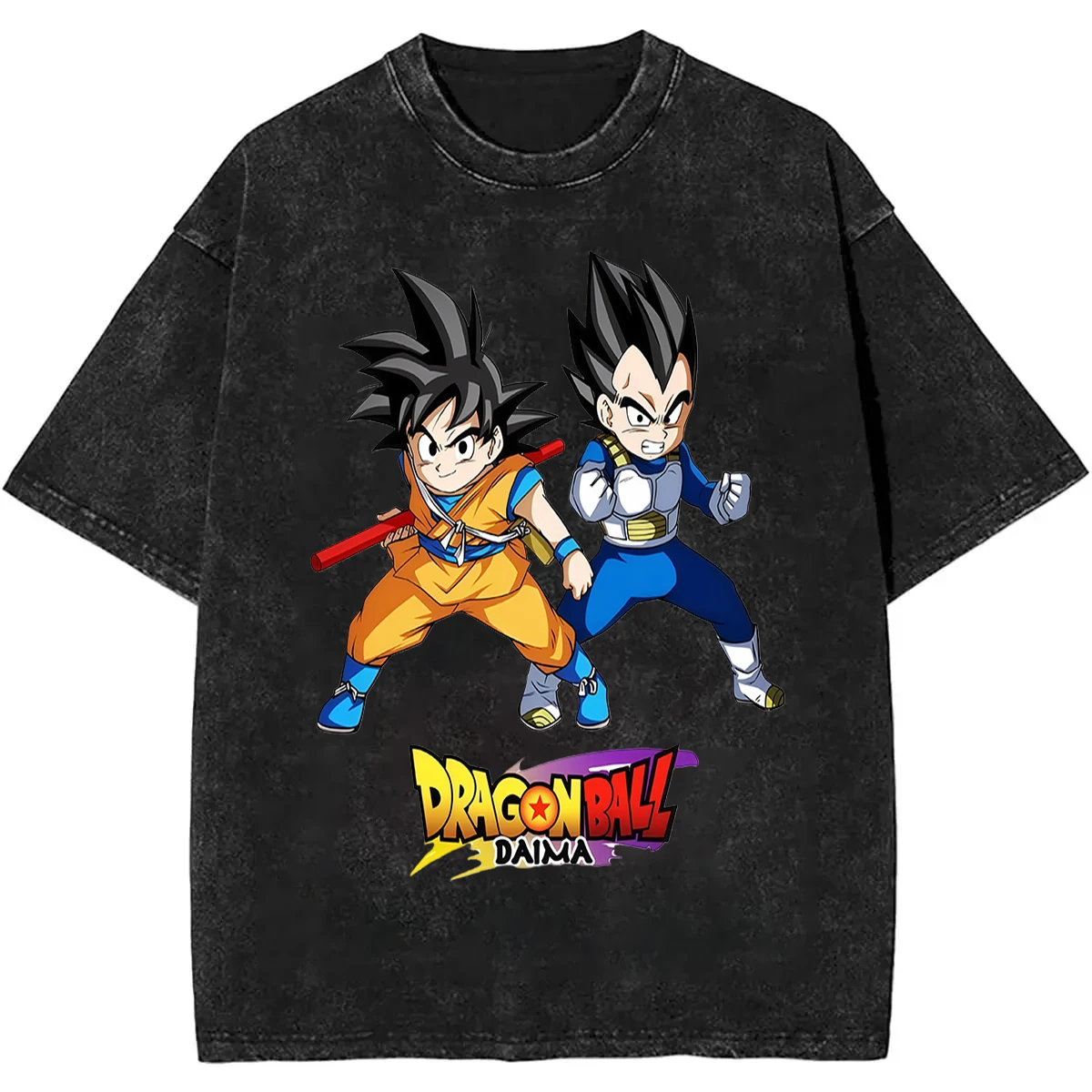 

2026 Summer Dragon Ball Z Vintage T-Shirt 100_ Cotton Heavyweight Washed Oversized Unisex Anime Goku Dual Form Graphic Retro
