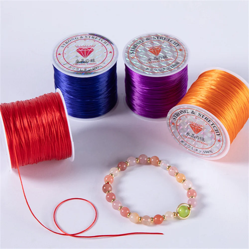 1 Roll/lot 60m Strong Elastic Crystal Beading Cords for Bracelet Necklace Stretch Thread Cord Line String DIY Jewelry Making