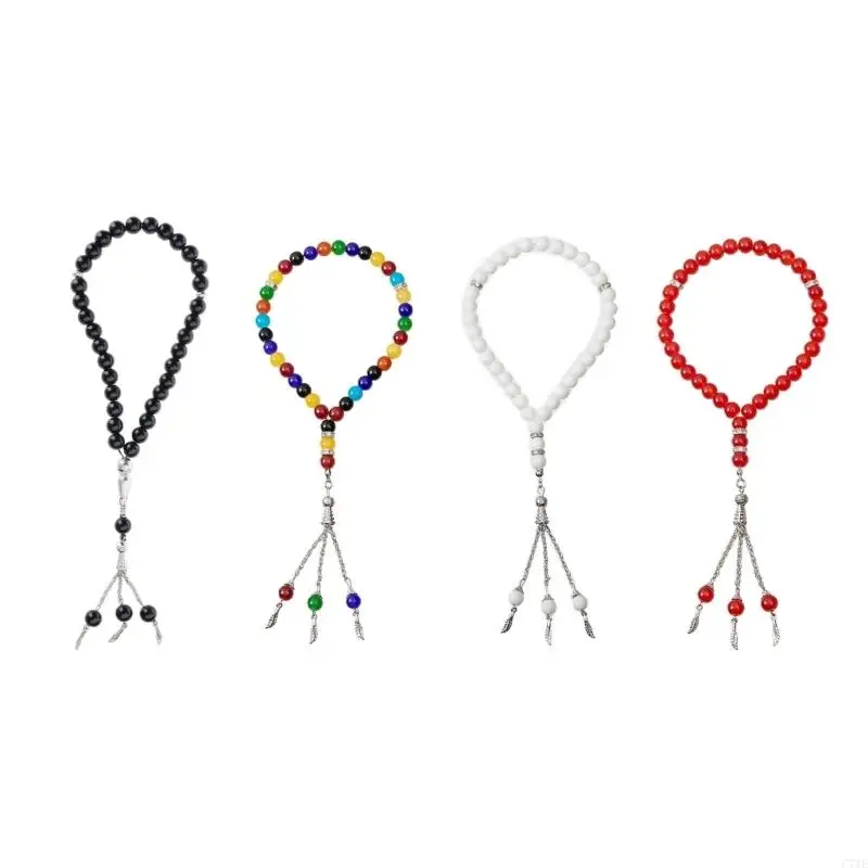 Contemporary 8mm Glass Bead Necklace 33 Units Sustainable Wearable Art