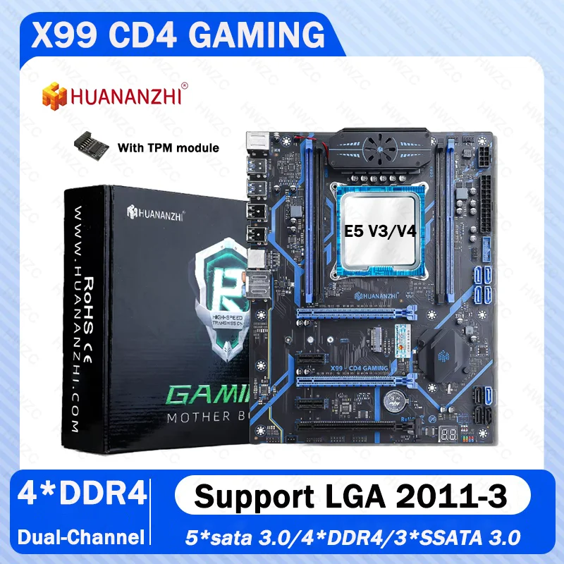 X99 Diy Gaming Computer Set LGA 2011-3 With E5 V3/V4 CPU Support 4*Ram memory DDR4 NVME M.2 With TPM2.0 X99 Motherboard
