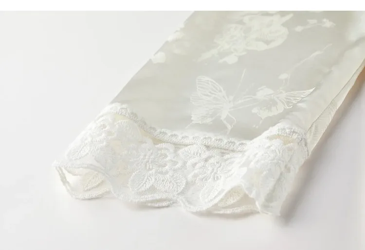 SENTUBILA Damen-Jacquard-Bluse 2026 Neuer Chinesischer Stil Froschknopf Asymmetrische Spitzenborte 3/4-Ärmel Chiffon-Hemd 161VB4045 – Detail 26