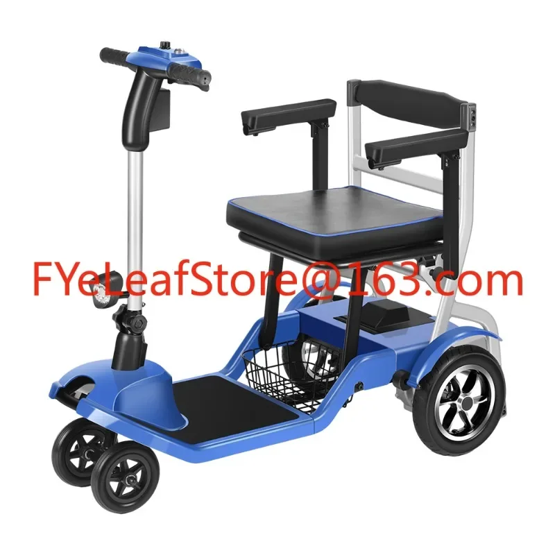 Portable Lightest 4 Wheel Electric Mobility Scooters Foldable Lightweight Mobility Scooter for Disabled Elderly