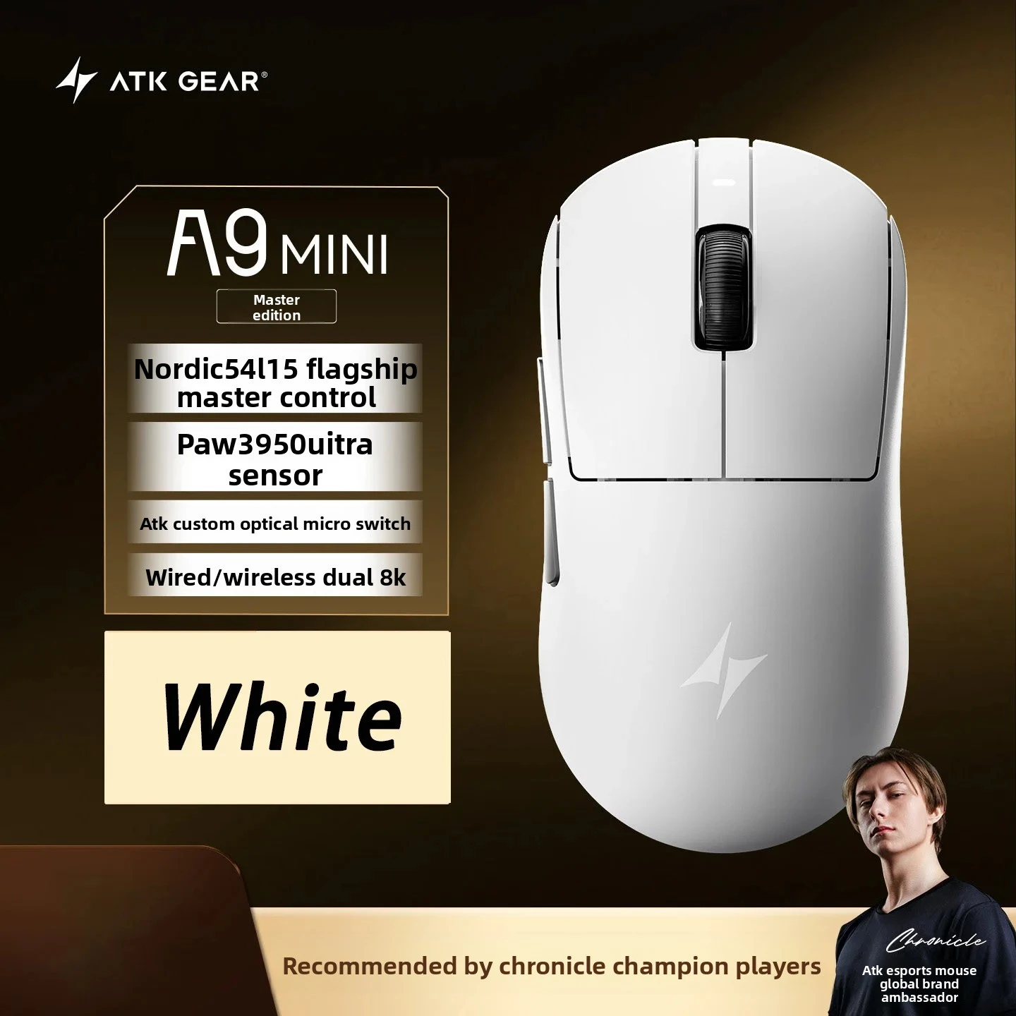 NEW ATK A9 Air Ultimate Wireless Mouse Master Edition PAW3950UItra