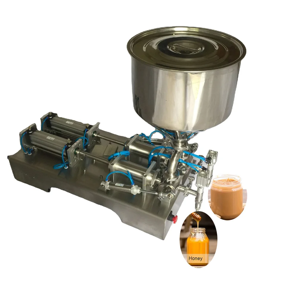 piston type double heads automatic 500-5000ml hair shampoo oil honey filling machine HJ-P03