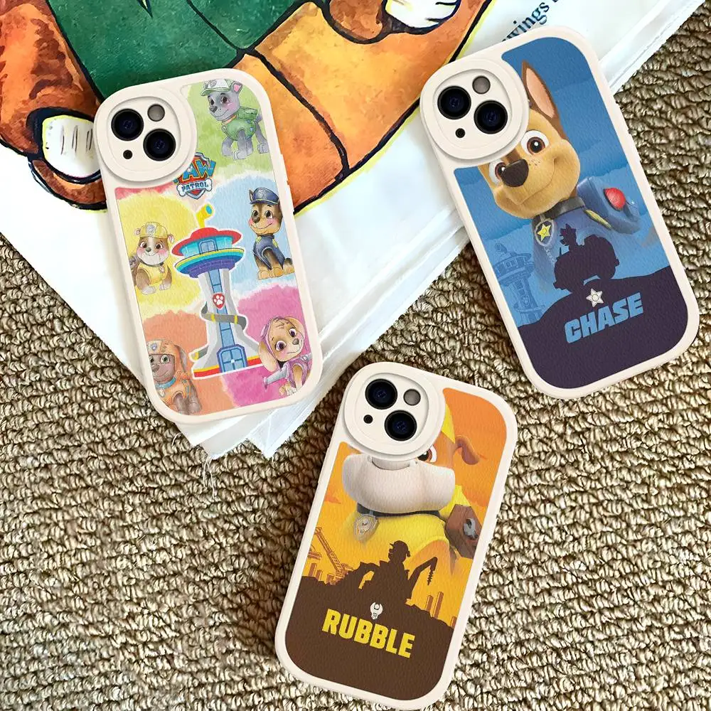 P-Paws Cartoon Patrols Movie Phone Case For IPhone 16 15 14 13 12 11 Pro Max Plus Leather Shockproof Cover