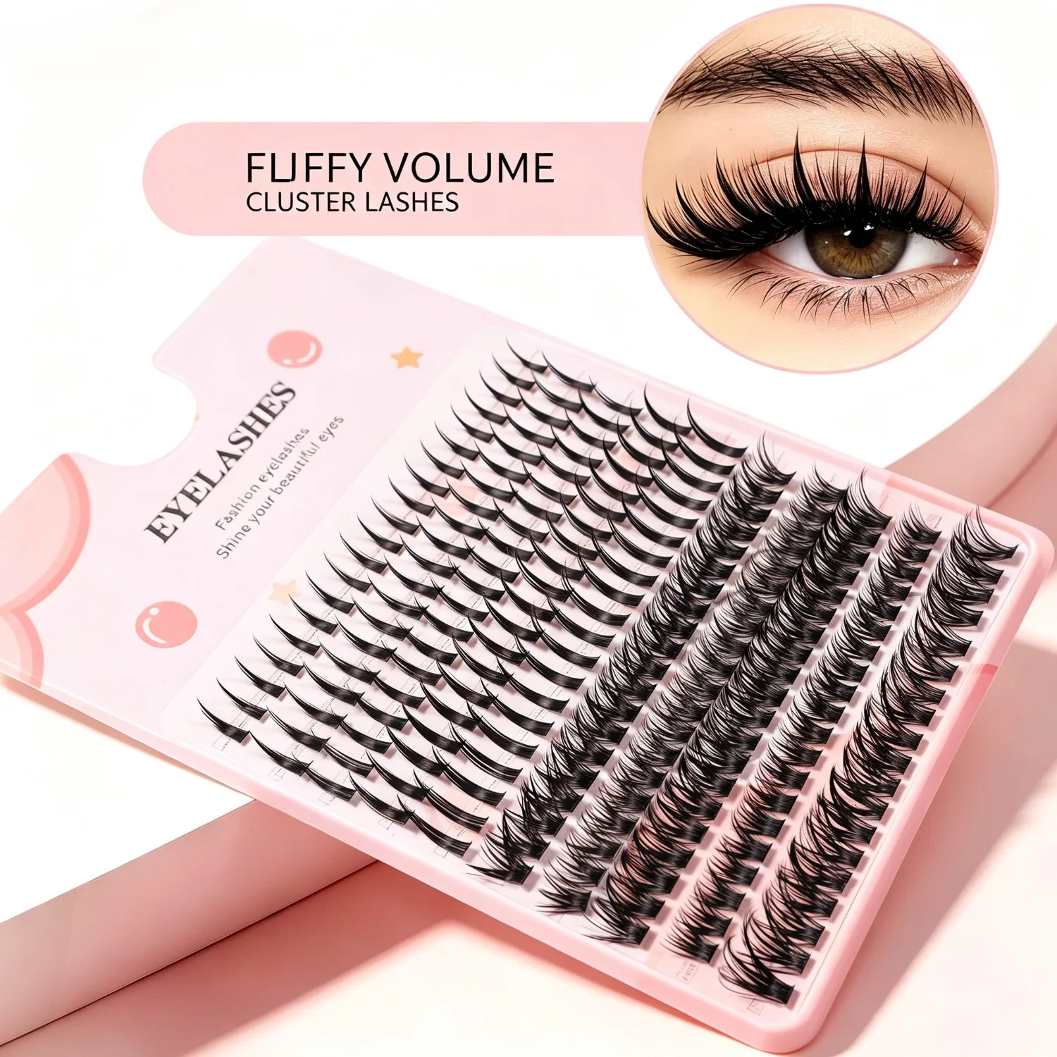 10 Row Mixed DIY Eyelash Clusters Pointed Tip 3D Faux Mink Soft Fine Individual Lashes Reusable Lightweight Natural Eye Makeup