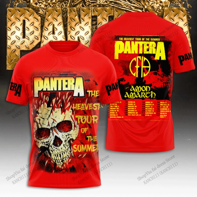Retro Rock Pantera Band 3d Printed T-shirt, Men's Fashionable T-shirt, Women's Horror Punk Skull T-shirt T Shirts