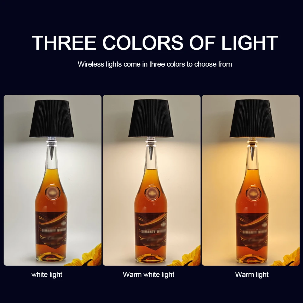 Mini LED Wine Bottle Light 2000mAh Rechargeable LED Table Lamp for Bar Restaurant Dining Decoration Lamp Atmosphere Night Light