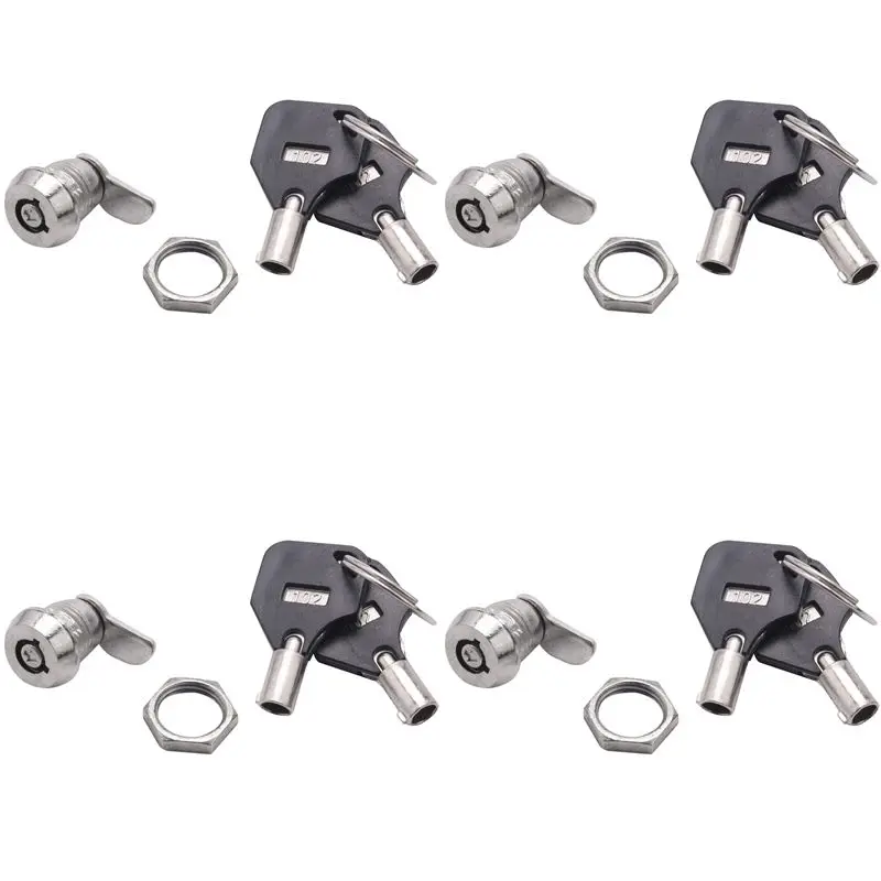 

Замок-поворотник трубчатый для дверцы шкафа, 4X, с ключами, для повышенной безопасности