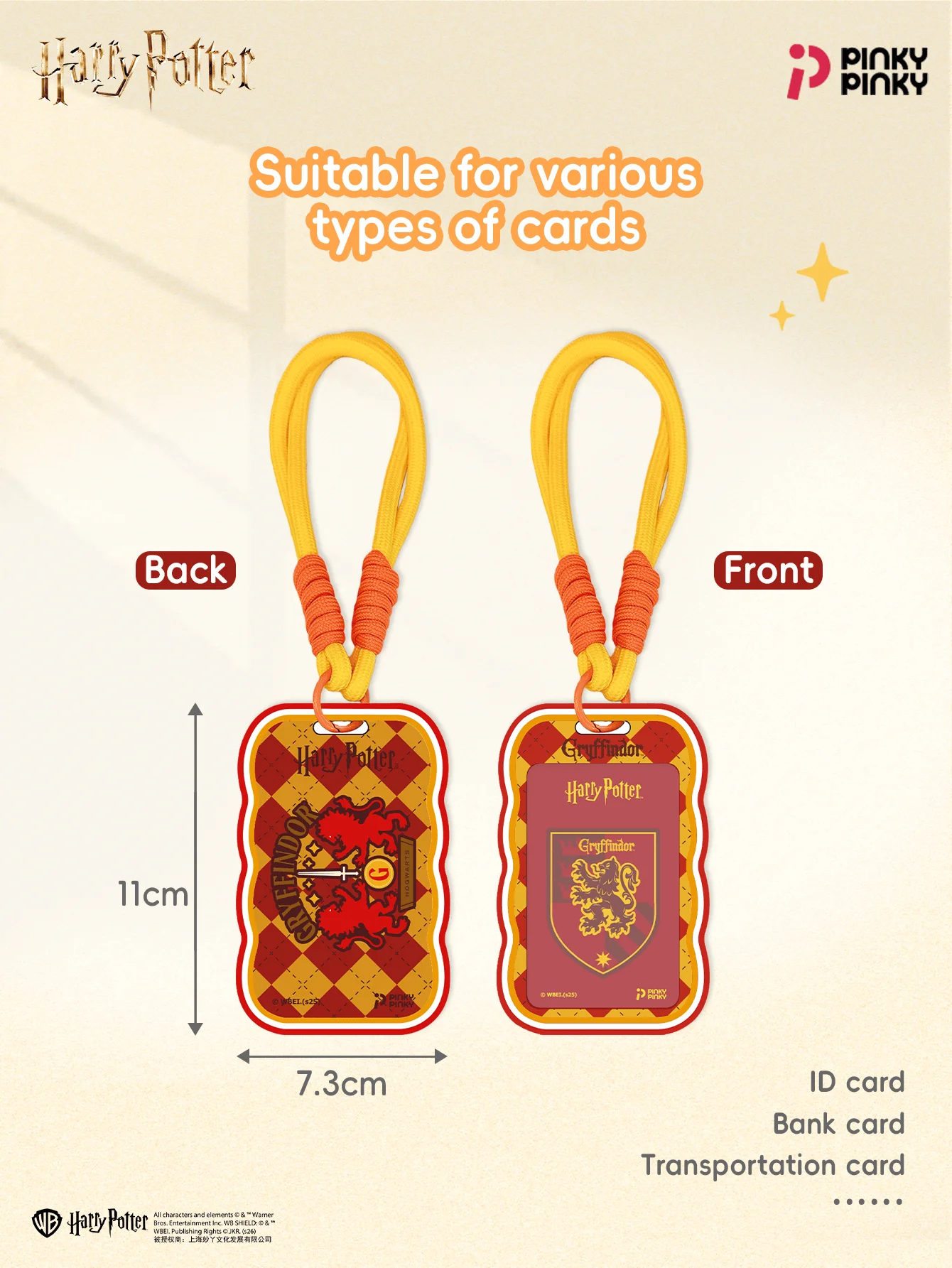 Pinky Harry Potter Card Holder Bag Charm Bus Card Protector for Commuting Outing Gifting for Fans Students&Office Workers