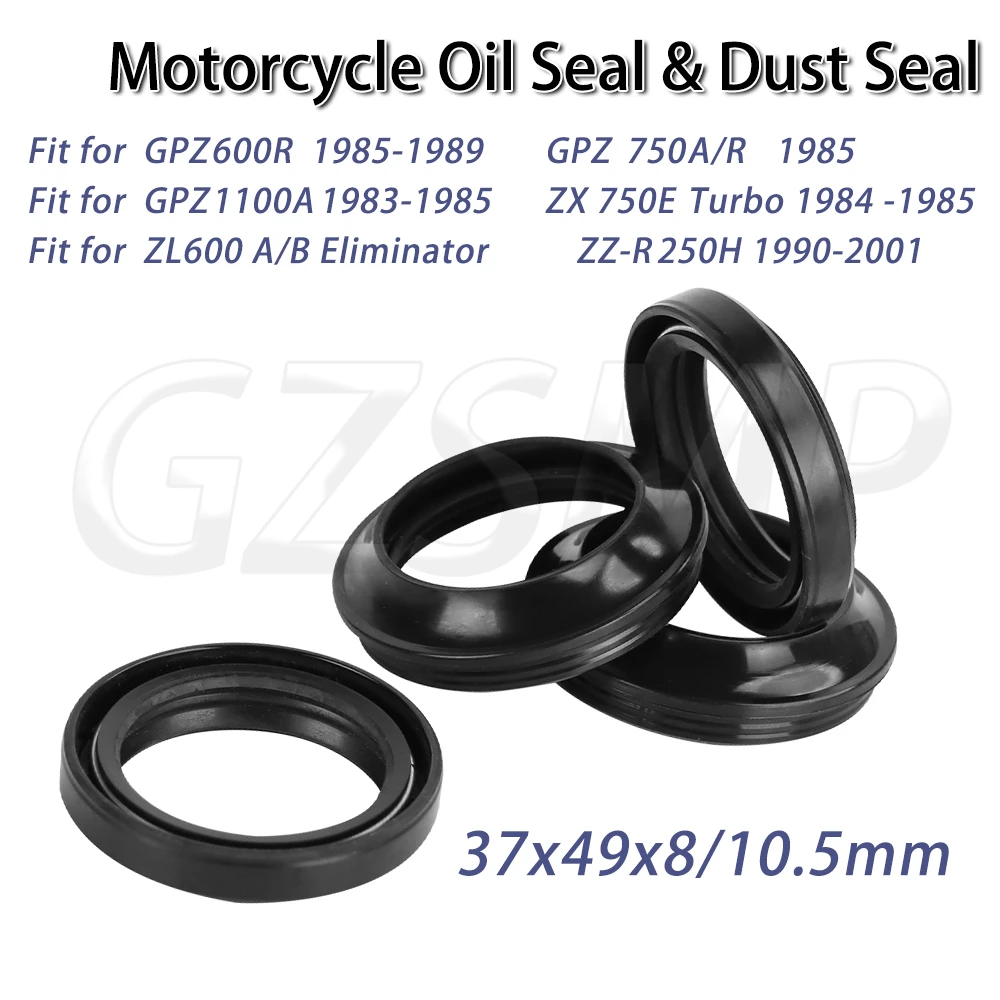 

37x49x8 Front Fork Damper Oil Seal Dust Seal Fit for Kawasaki ZL600 A B Eliminator ZX 750E GPZ 600R 750 1100A