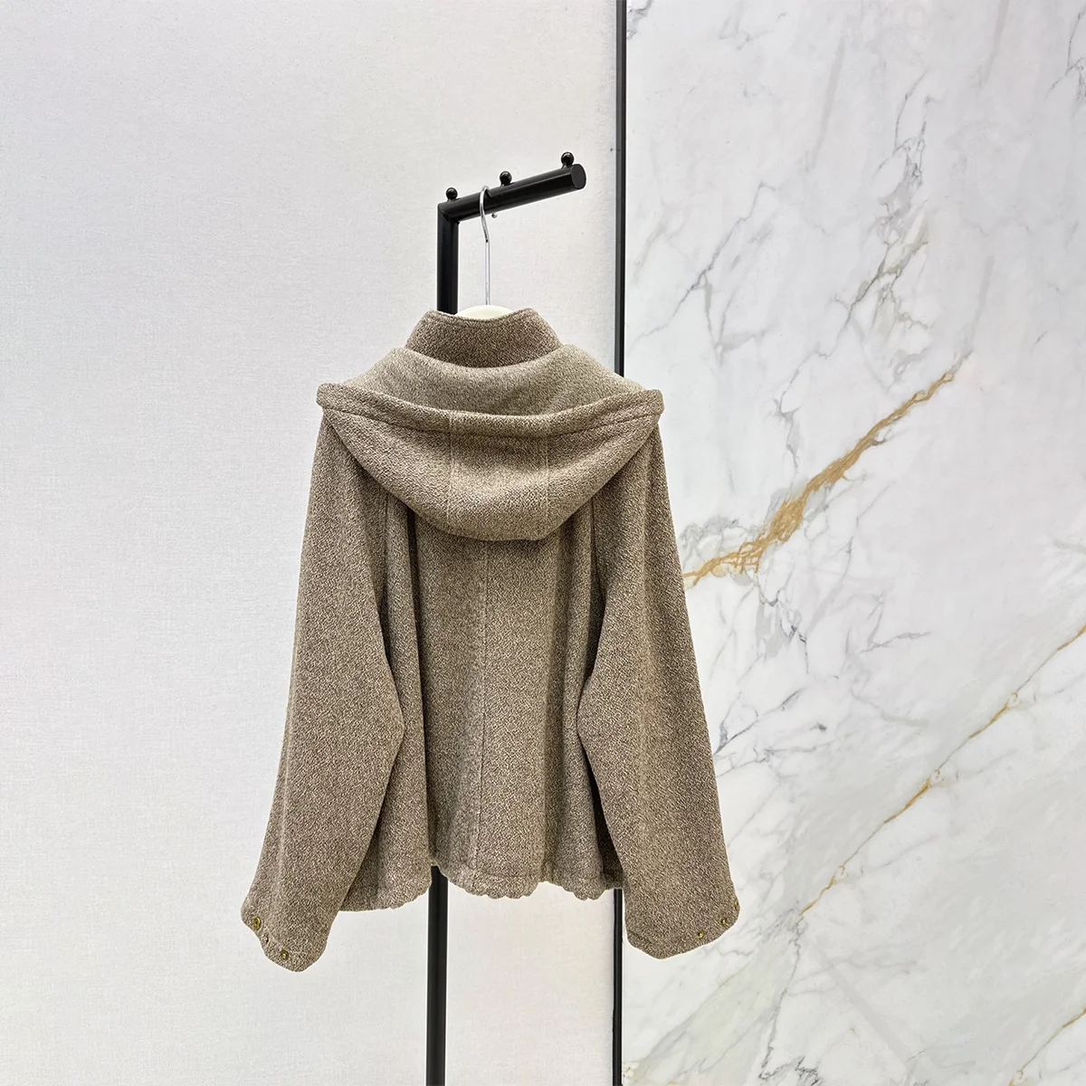 2026 high-quality new women's coffee colored hooded knitted jacket for lazy and casual wear--hb711