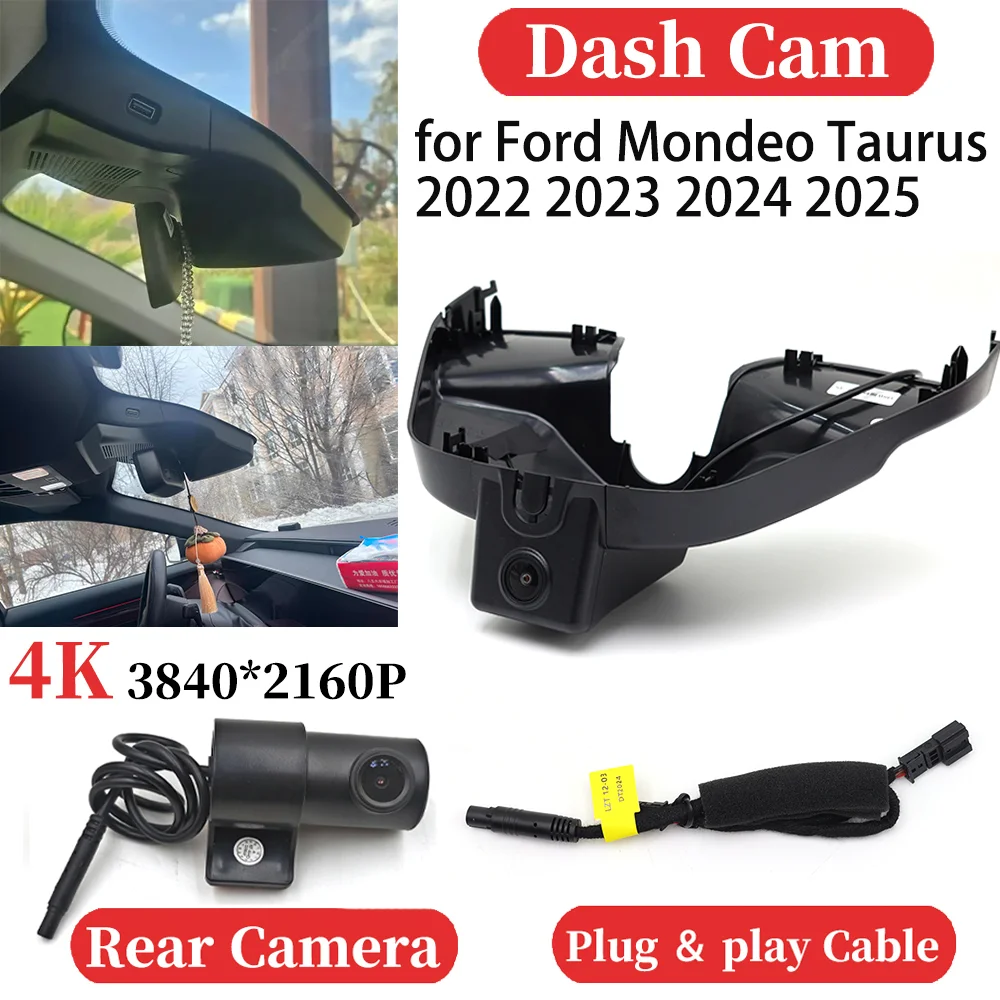 

ZJCGO for Ford Mondeo Taurus 2022 2023 2024 2025 Car 4K Video Recorder DVR Dash Cam Dashboard Camera Plug and play Night Vision
