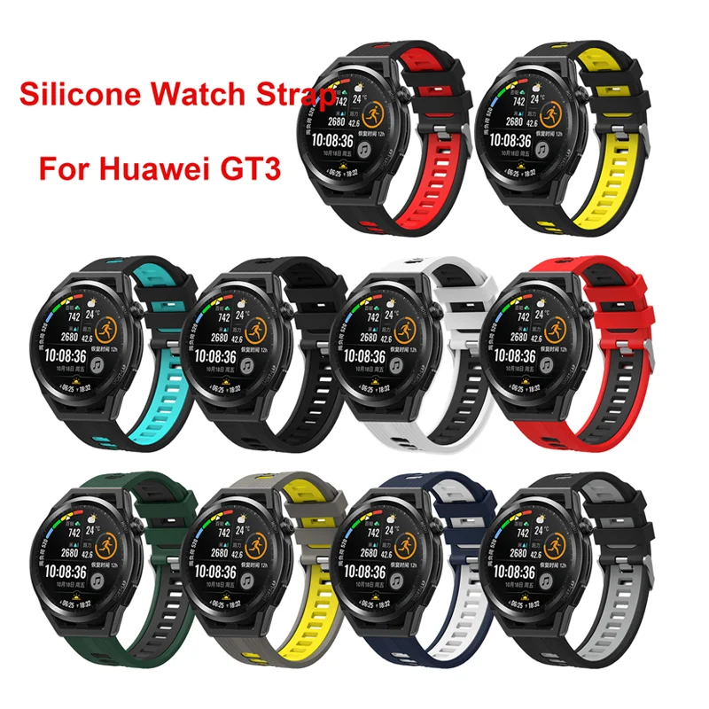Cinturino sportivo da 22 mm per Huawei HUAWEI Watch GT3 Bracciale in silicone lavabile a sgancio rapido cinturino di ricambio per smartwatch per uomo donna