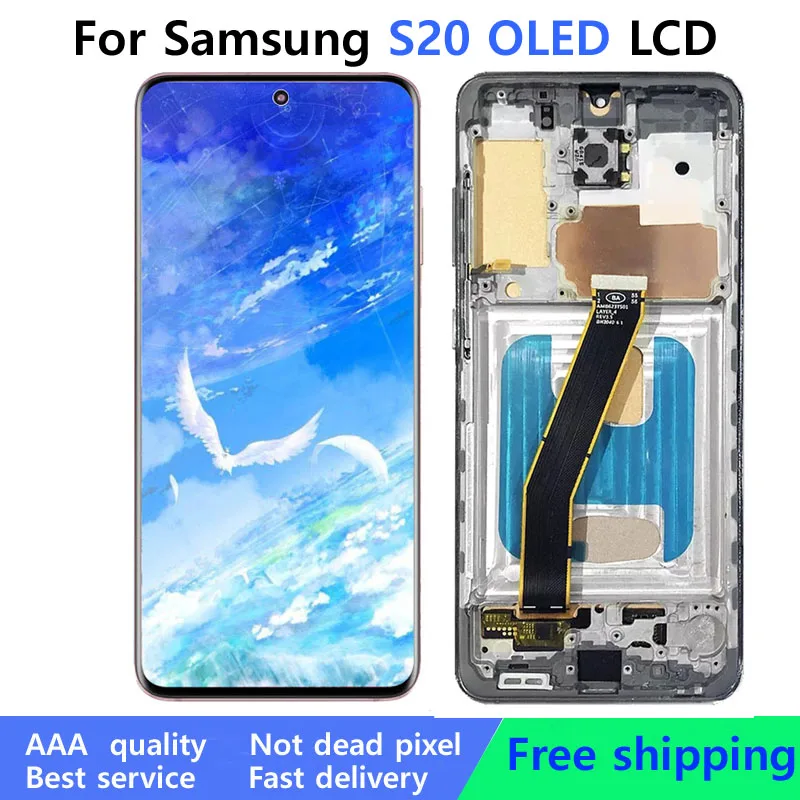 

6.2'' Tested OLED S20 LCD Screen For Samsung Galaxy S20 G980F Lcd Display With Frame Touch Screen Digitizer Assembly Replacement