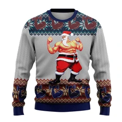 Cute Design Santa Claus Graphic Sweatshirts Kawaii Girl Jumper Sweater Funny Xmas Party Sweaters Casual Autumn Unisex Pullovers