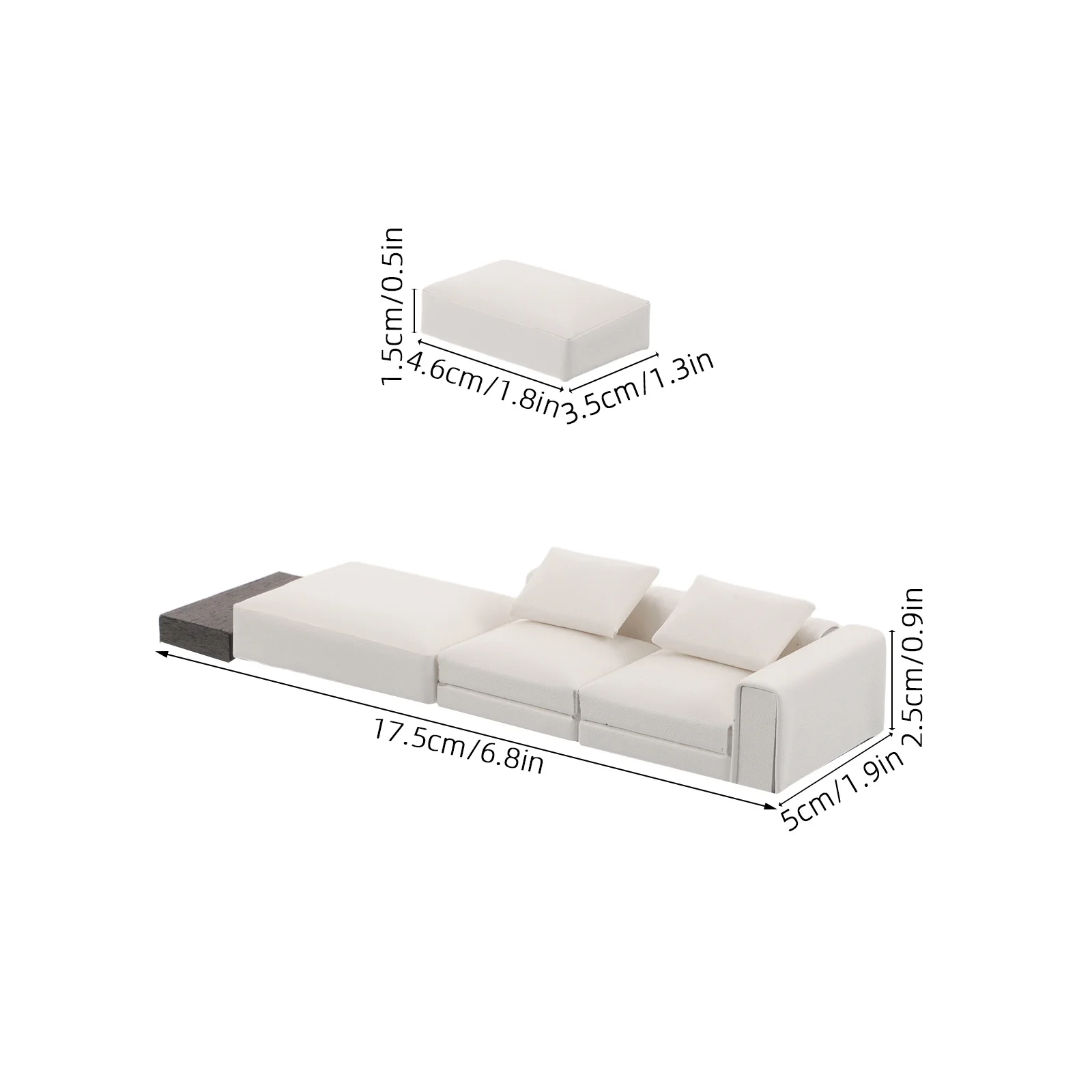 1:20 Scale Miniature Sofa Set For Dollhouse Living Room Furniture Decoration Mini Couch Artificial House Scene Ornament