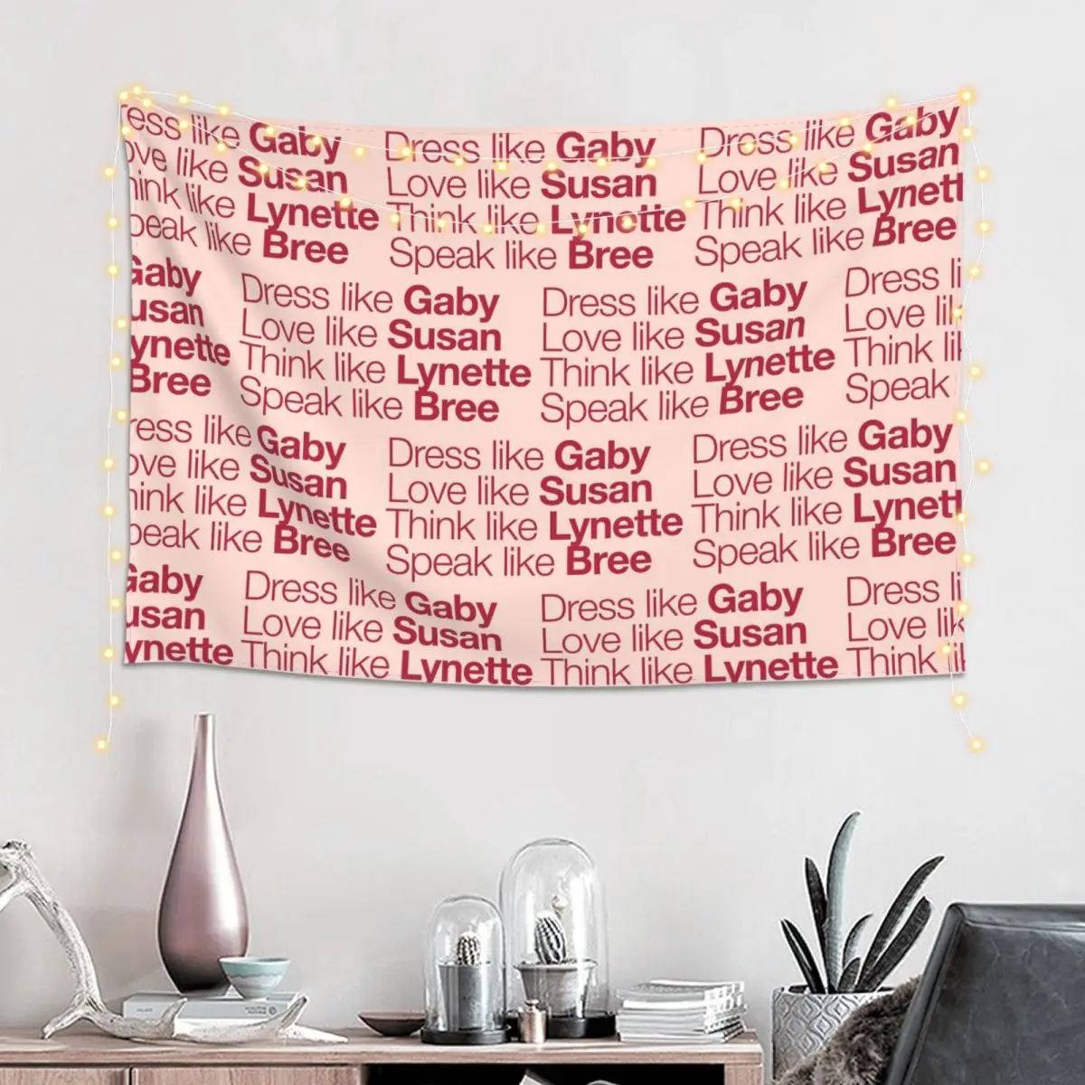 Desperate Housewives ( Red Peach ) Tapestry Art Wall Hanging Aesthetic Home Decoration Tapestries for Living Room Dorm Room