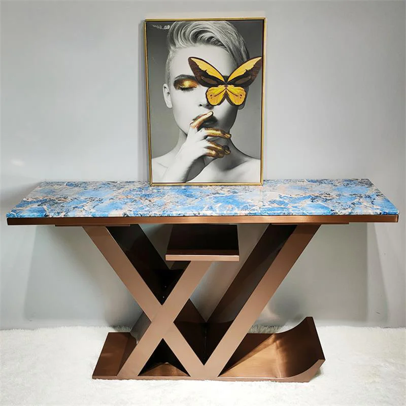 

#Italian Classic Stainless Steel Storage Conference Negotiation Table for Hotel Lobby and Living Room Use