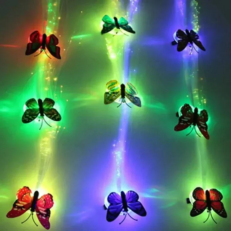 1/5Pcs Glow Hair Braid LED Luminous Flower Hair Clip Light Up Butterfly Hair Clip Bar Party Decoration Supplies Glow In Dark Toy