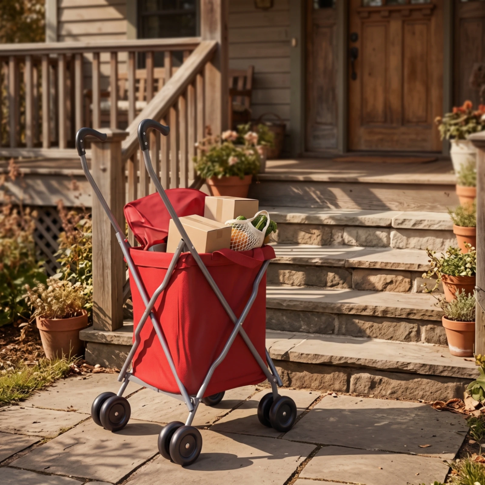 Foldable Utility Wagon Cart Multi Use Portable Shopping Trolley  Camping Grocery Express Delivery Hand Cart for Home Outdoor