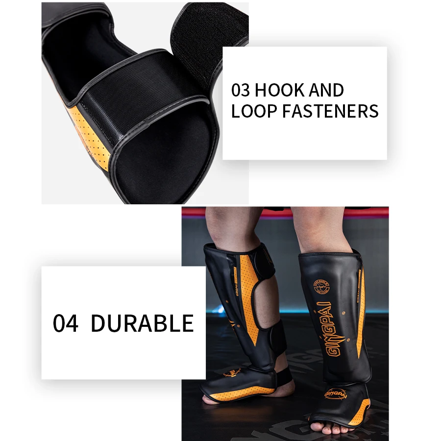 Professional Kickboxing Leg Guard Muay Ankle Protector Sparring MMA Shin Boxing Thickened Fighting Gear Ankle Protective Guards