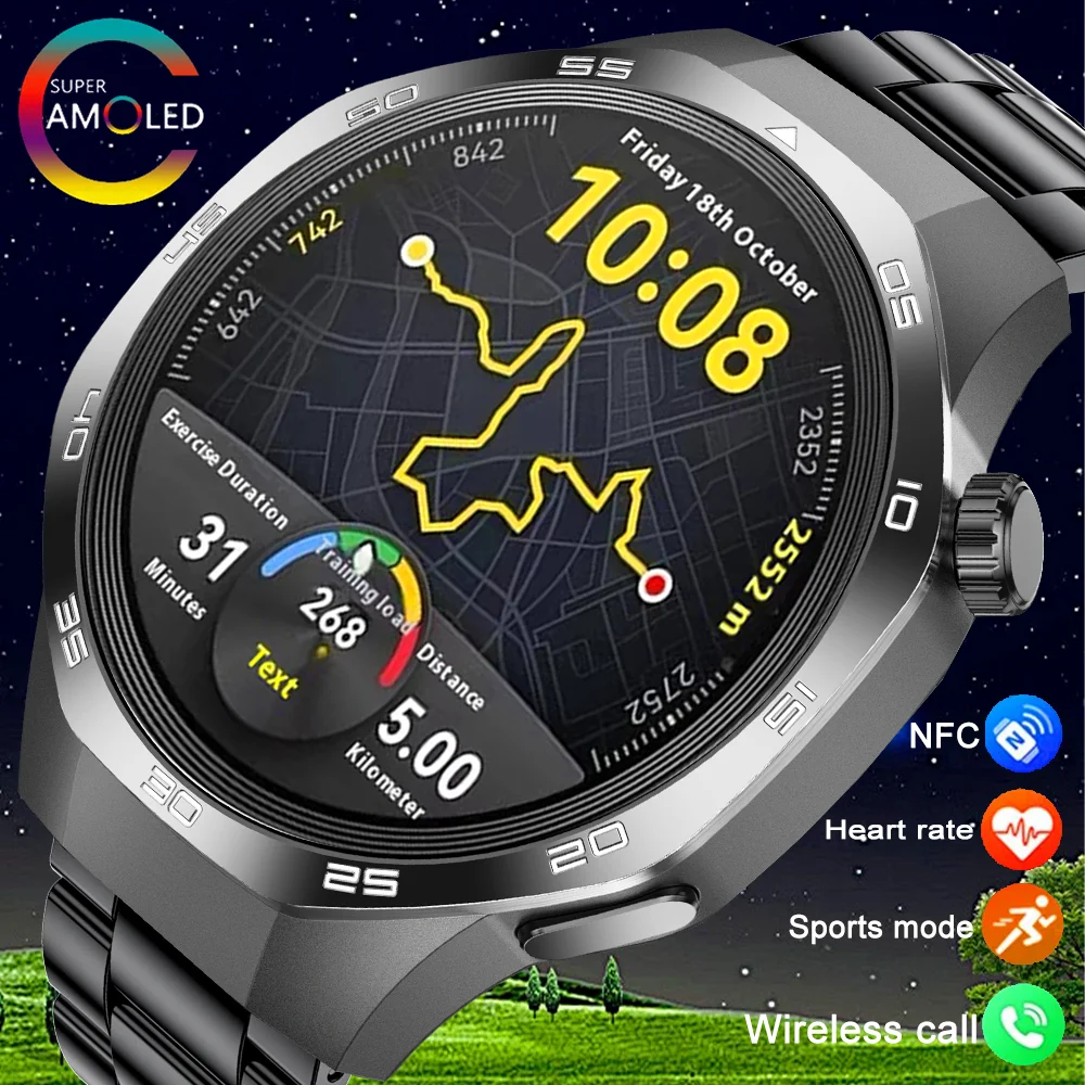 

New smartwatch 1.53-inch HD AMOLED screen NFC GPS tracker IP68 Waterproof Bluetooth Call Smartwatch Male Female Health Monitor