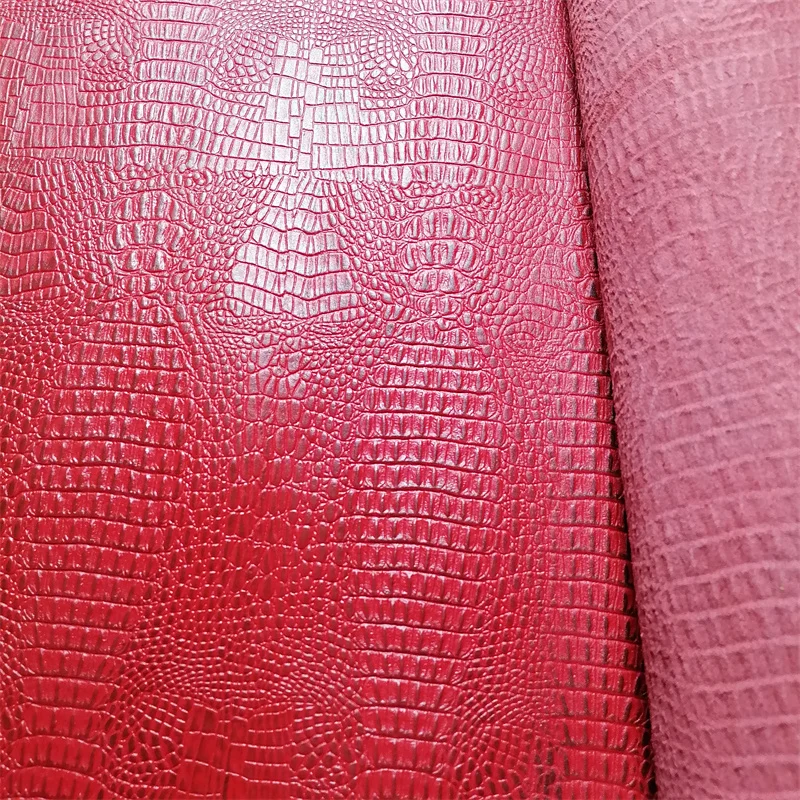 1.1mm Red Alligator Grain Cowhide.  First Layer Leather.Real Leather Fabric.  Hand-Made DIY For Styling Bags.Full-Sheet Cutting